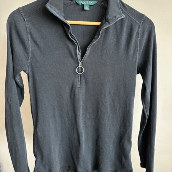 Lauren Ralph Lauren Ribbed Quarter O Ring Pullover Medium - Picture 8 of 8
